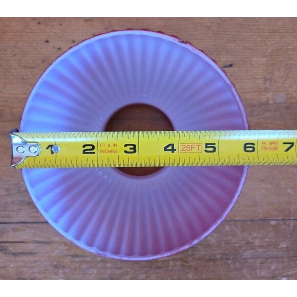 Vintage 6" Red / Cranberry Ribbed Student Replacement Glass Globe Rib Shade - Picture 3 of 5